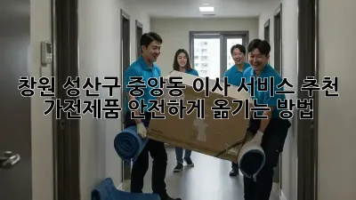창원 성산구 중앙동 이사 서비스 추천: 가전제품 안전하게 옮기는 방법